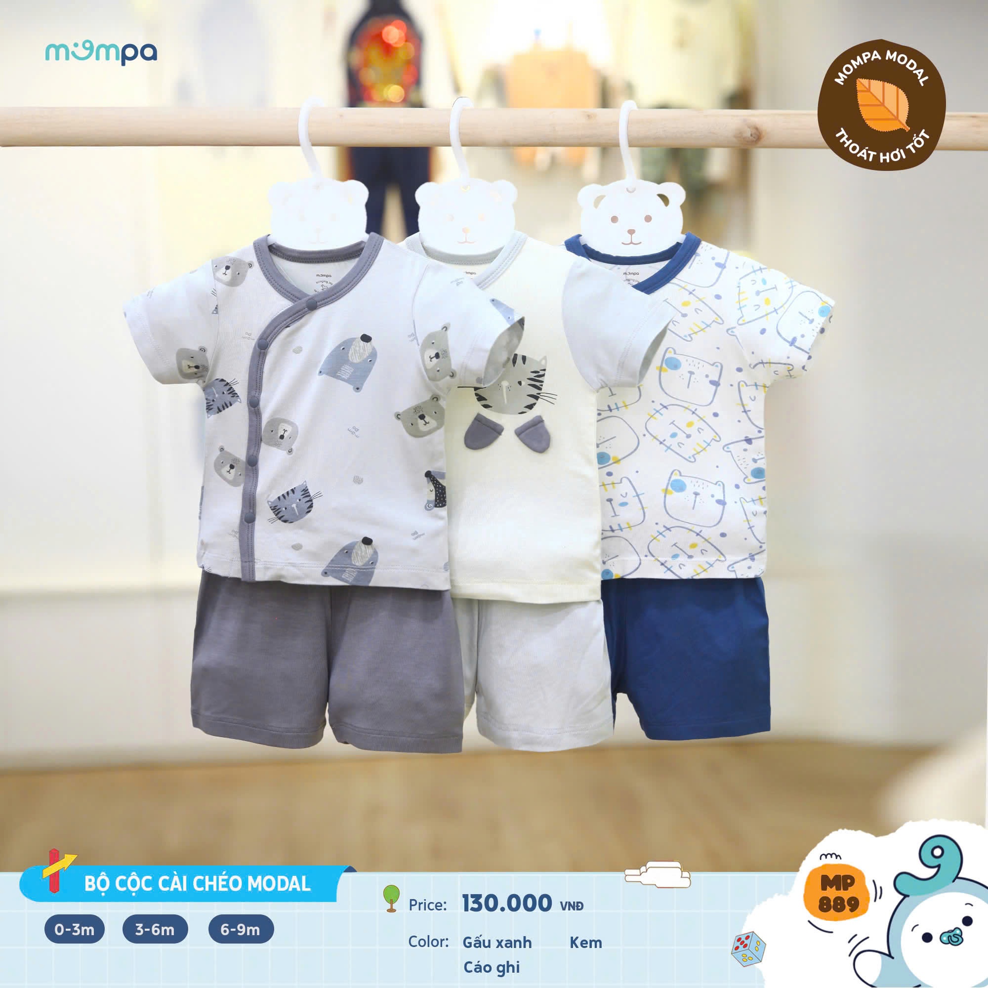 Mompa - Bộ cộc cài chéo Modal MP889