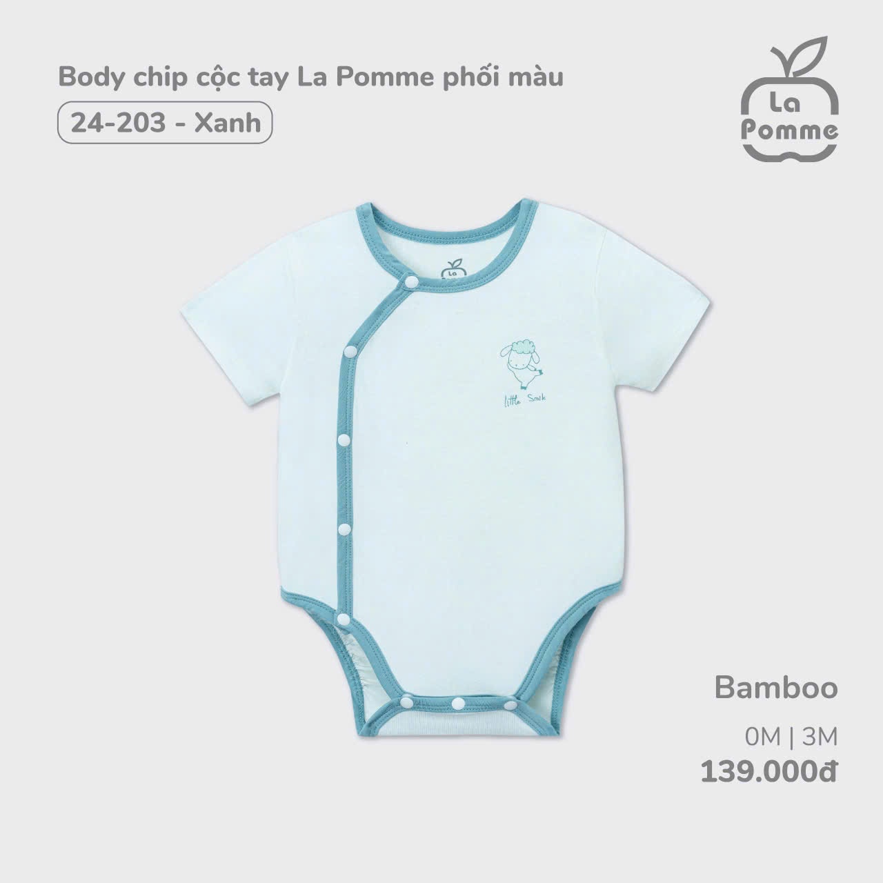 La Pomme Sale - Bộ Body chip cộc tay Phối màu LP24203