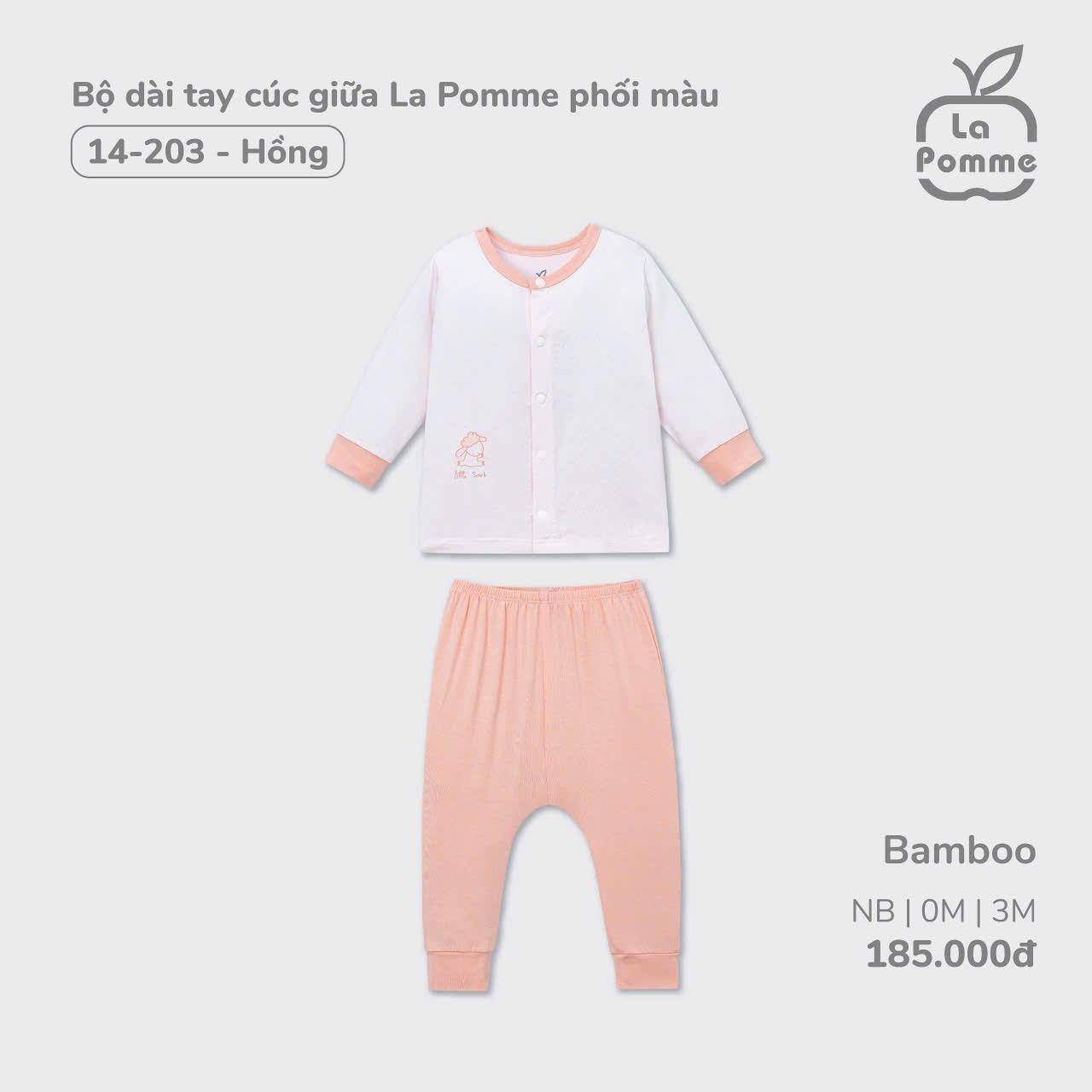 La Pomme Sale - Bộ dài tay cúc giữa phối màu LP14203