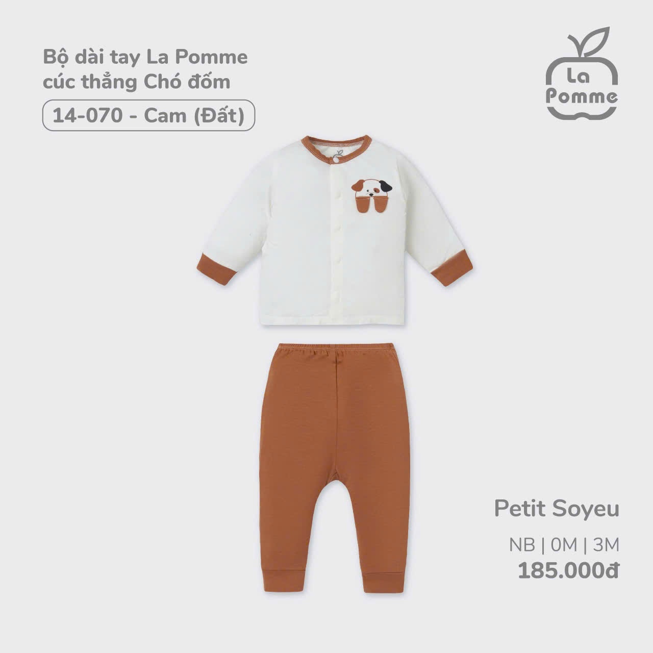 La Pomme Sale - Bộ dài tay cúc thẳng Chó Đốm LP14070