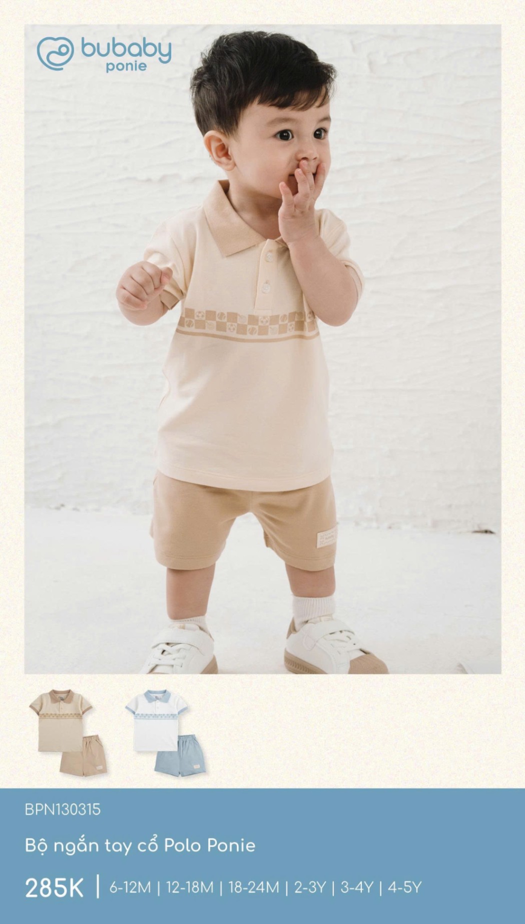 Bu baby - Bộ ngắn tay cổ Polo Ponie BPN130315