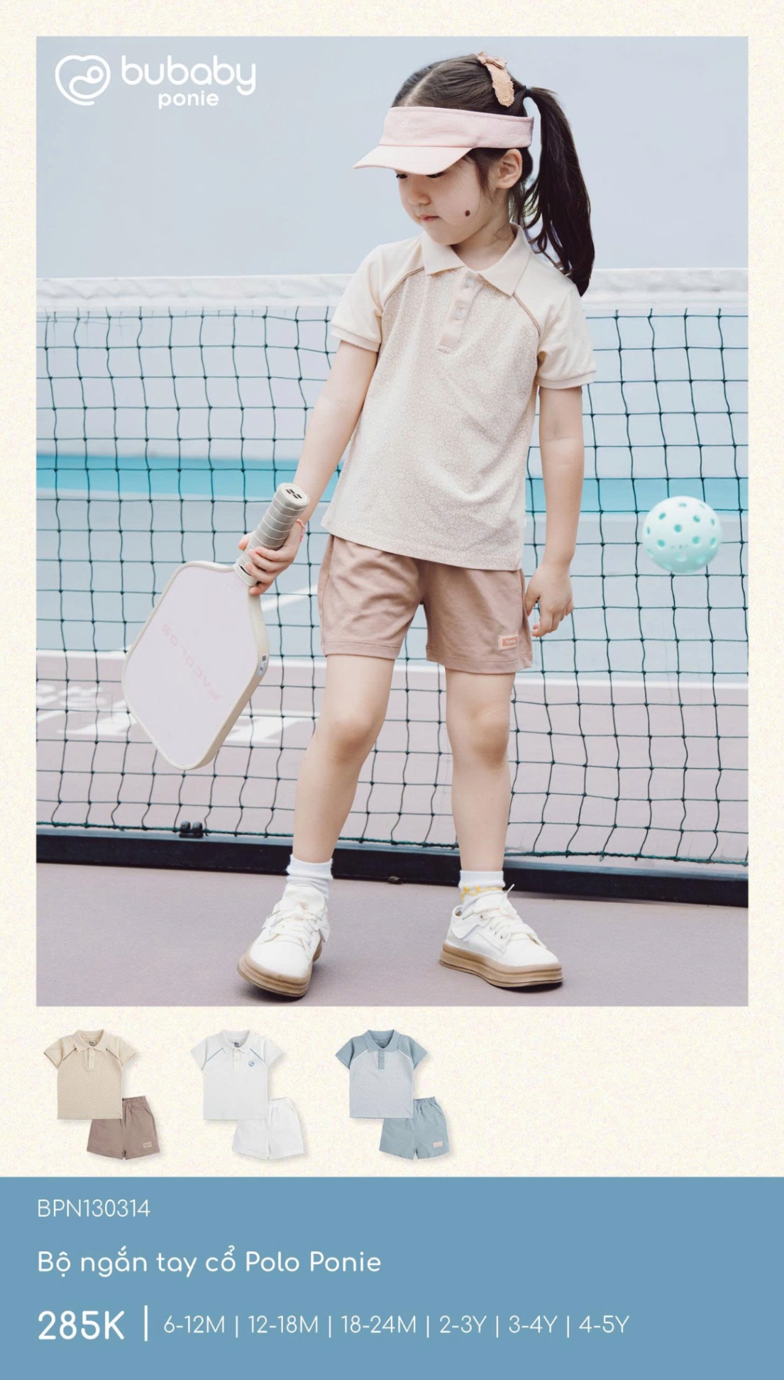Bu baby - Bộ ngắn tay cổ Polo ponie BPN130314
