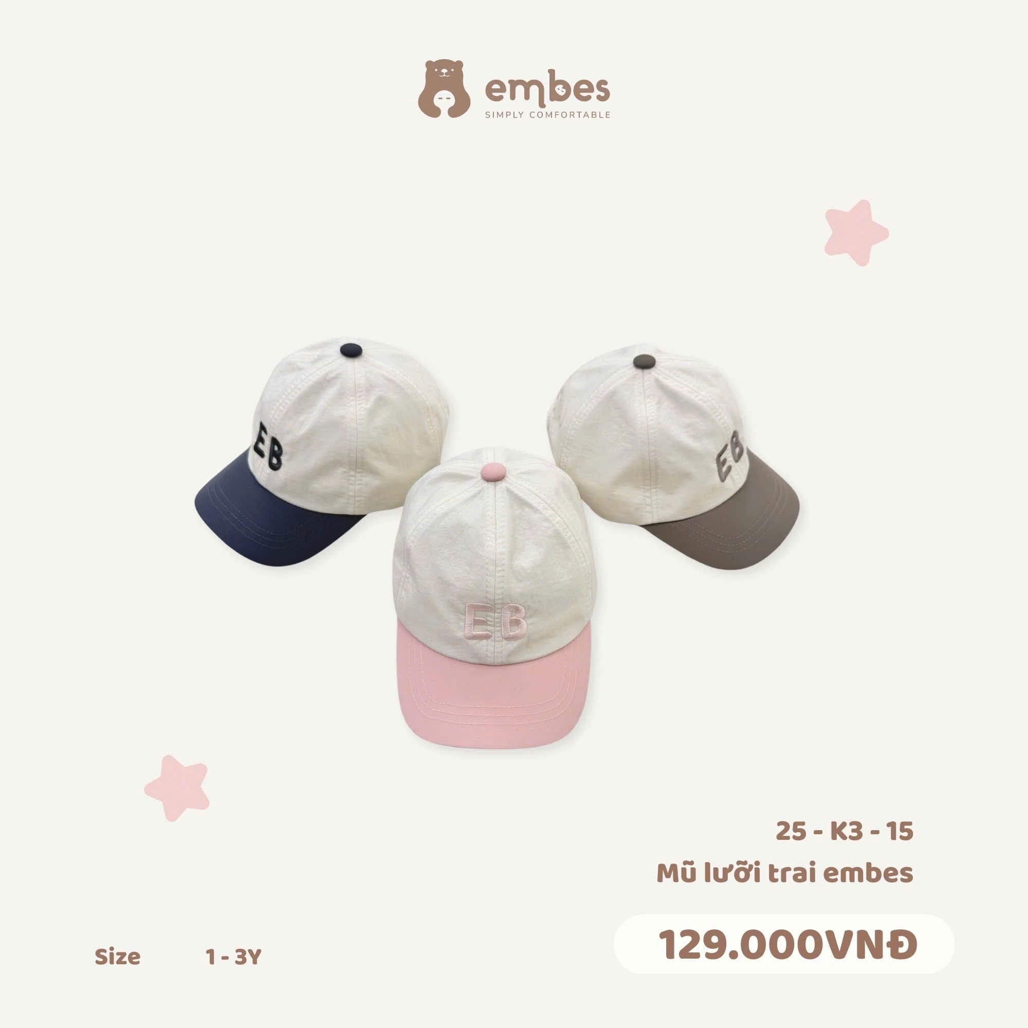 Embes - Mũ lưỡi trai phối màu EBS25-K3-15