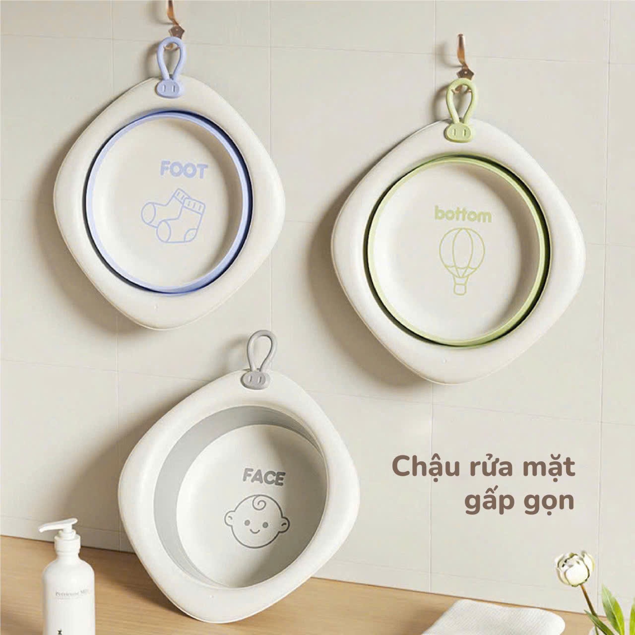 NEG - Chậu rửa mặt gấp gọn hình vuông Bar-rot BR035