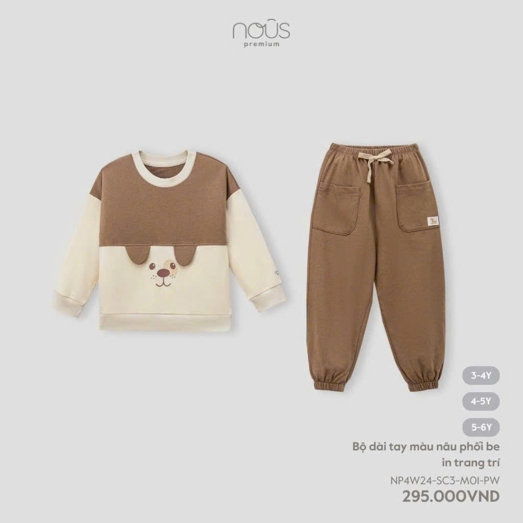 Nous Party - Bộ dài tay phối in trang trí NP4W24-SC3-M01-PW