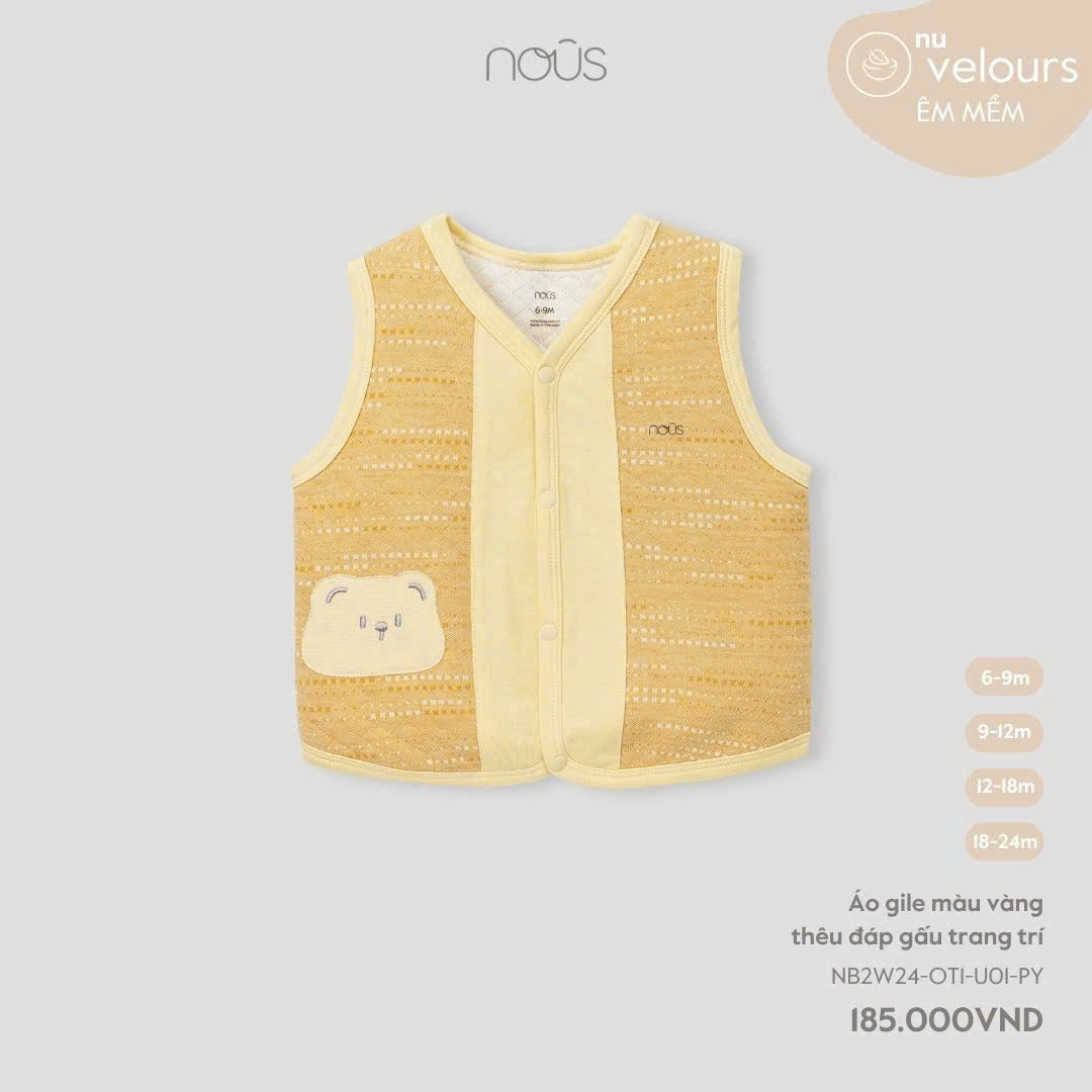 Nous Party - Áo Gile thêu đáp gấu trang trí NB2W24-OT1-U01-PY