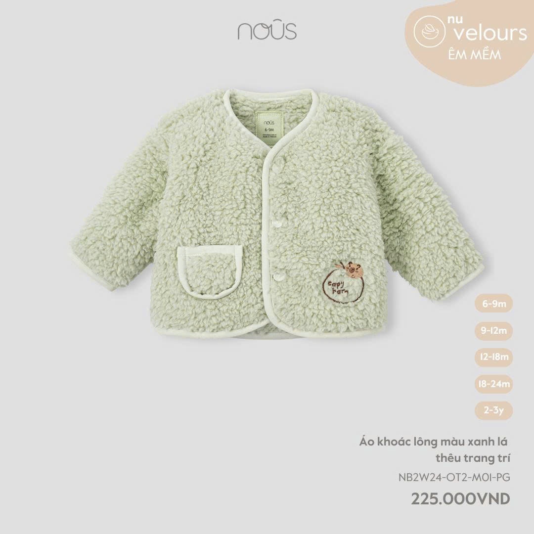 Nous Party - Áo khoác lông thêu trang trí NB2W24-OT2-M01-PG