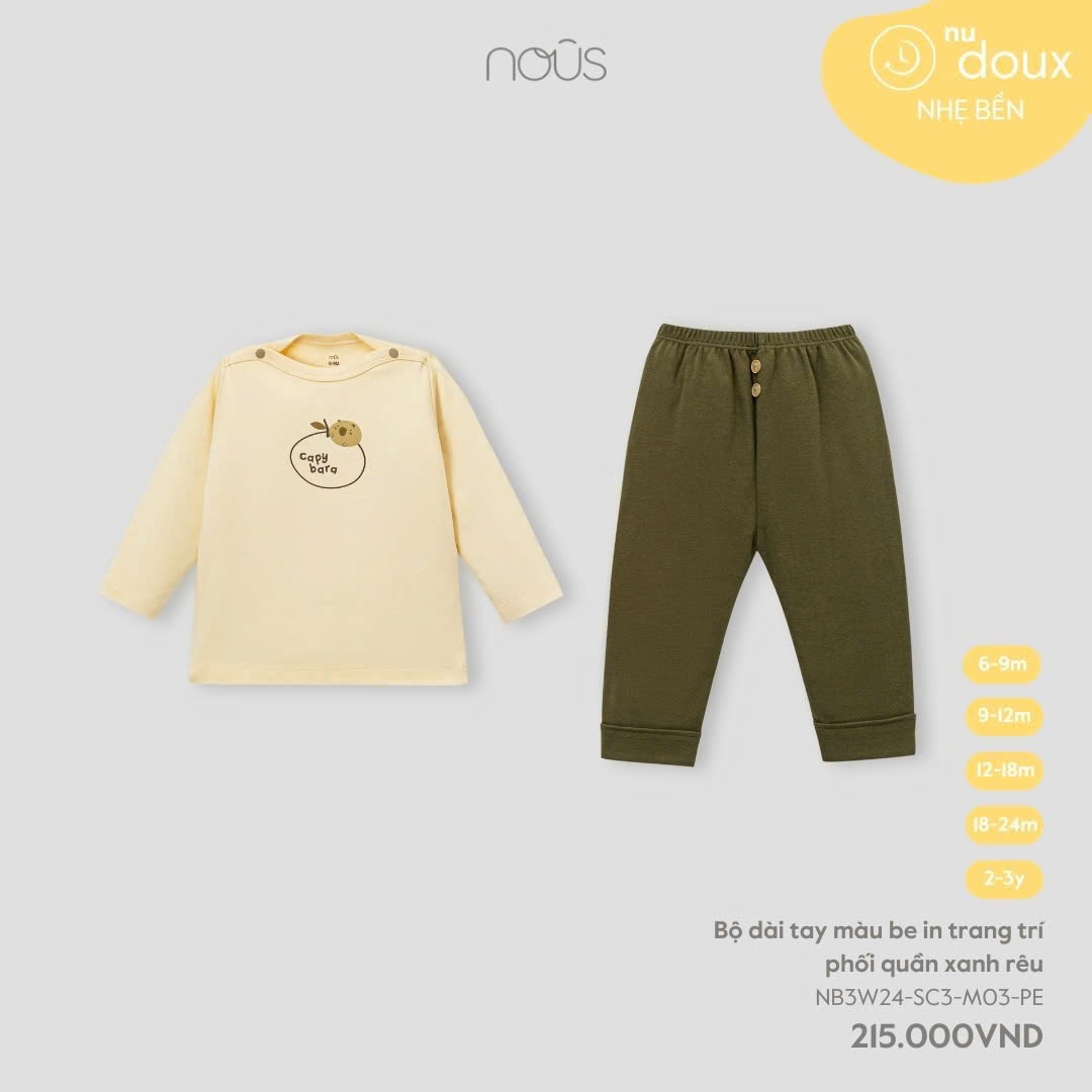 Nous Party - Bộ dài tay in trang trí NB3W24-SC3-M03-PE