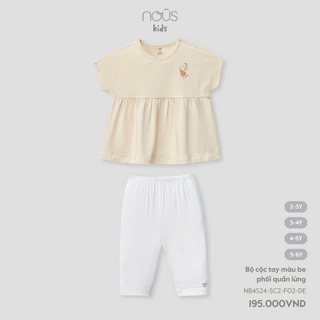 Nous Party - Bộ cộc tay phối quần lửng NB4S24-SC2-F02-DE