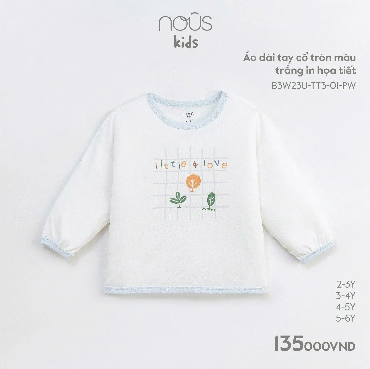 Nous Party - Áo dài tay cổ tròn in họa tiết B3W23U-TT3-01-PW