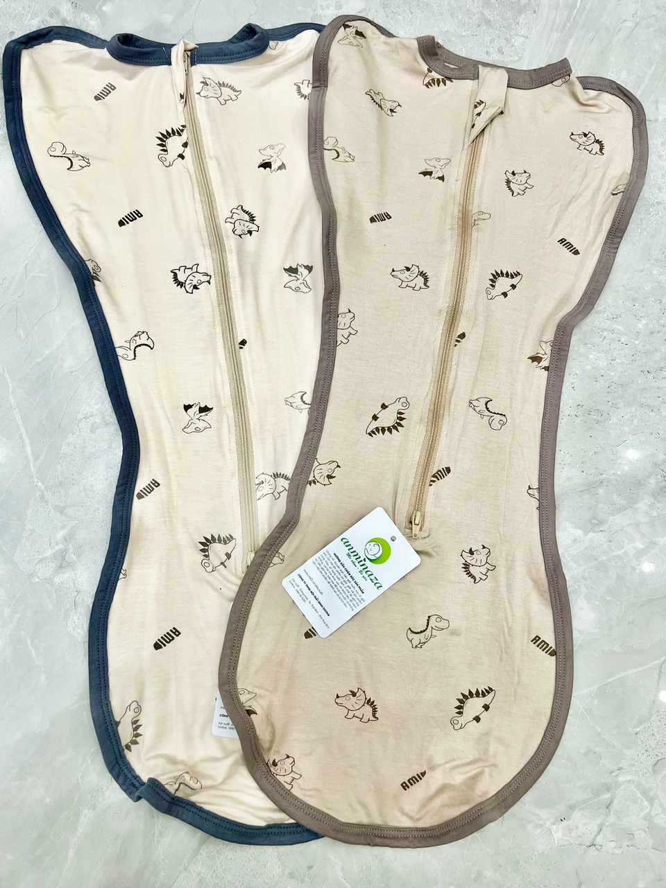 Anmina - Nhộng họa tiết khủng long sợi tre cho bé sơ sinh APK0013-TH113