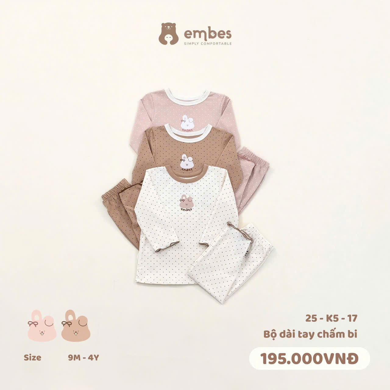 Embes - Bộ dài tay chấm bi EBS25-K5-17