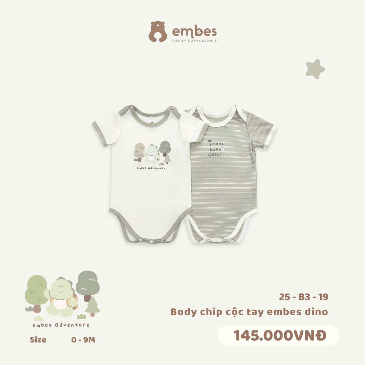 Embes - Body chip cộc tay embes Dino EBS25-B3-19