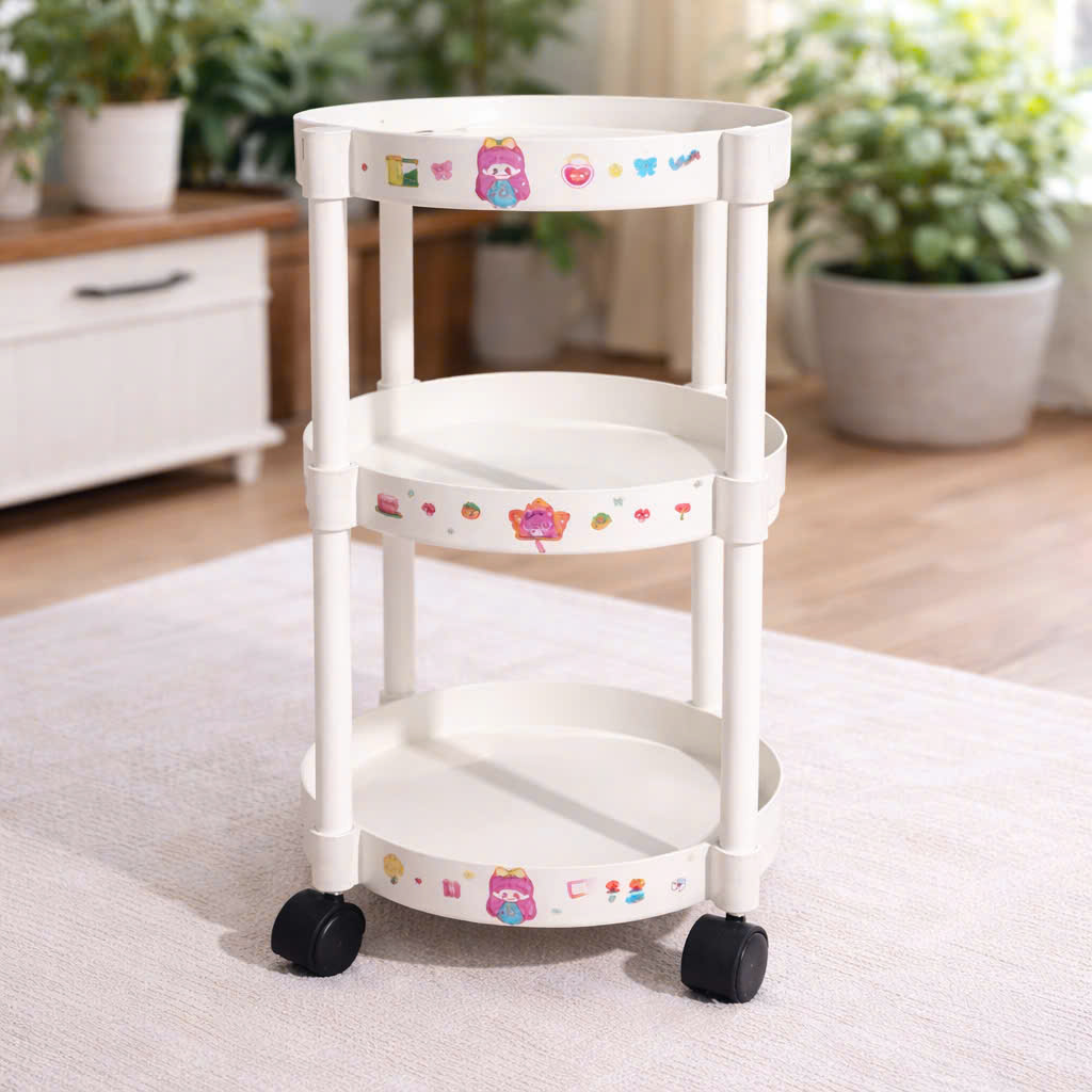 [1] Kệ Tròn 3 Tầng Sticker Hoạt Hình