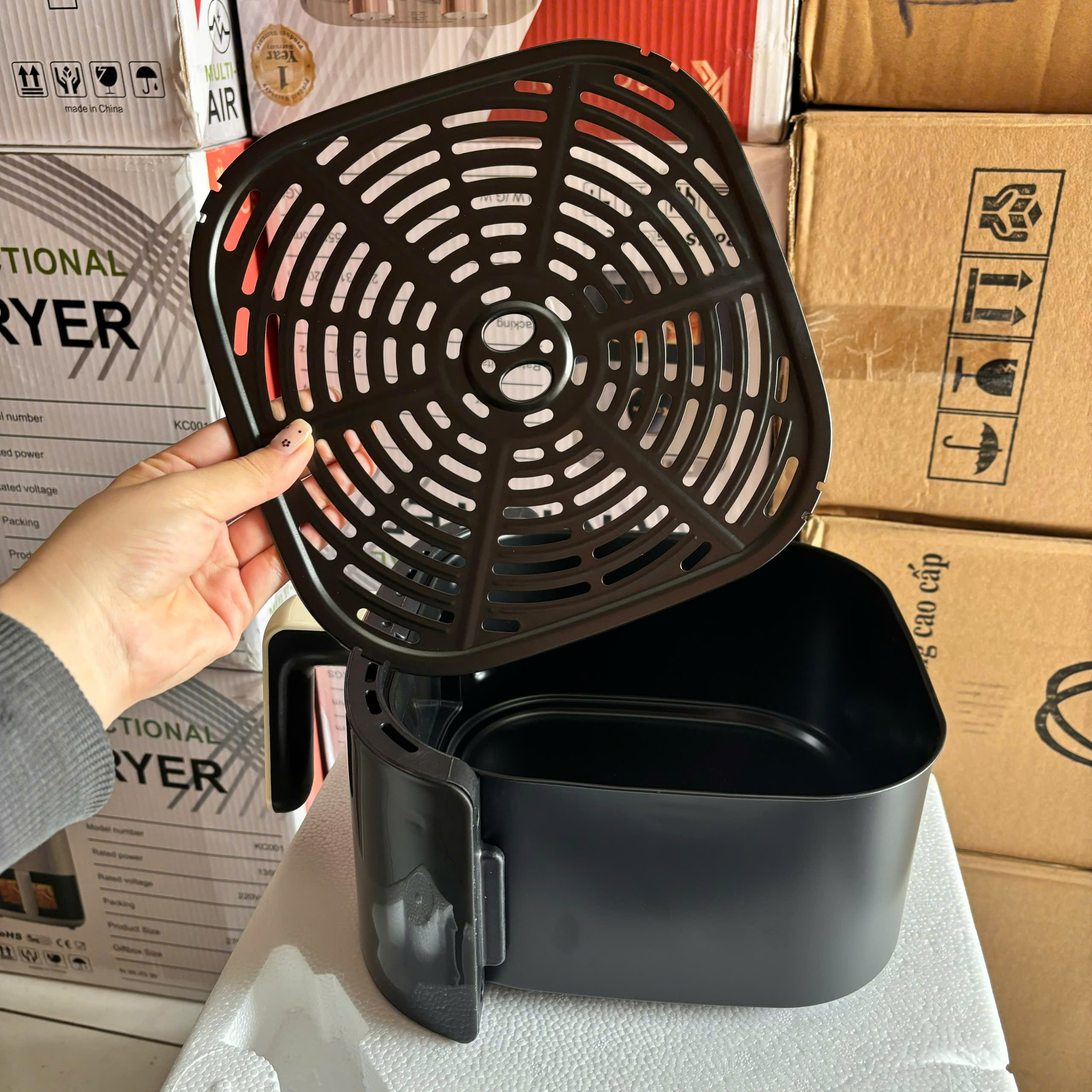 [1] Nồi Chiên Không Dầu KOSCORN 15L - Lồng Vuông