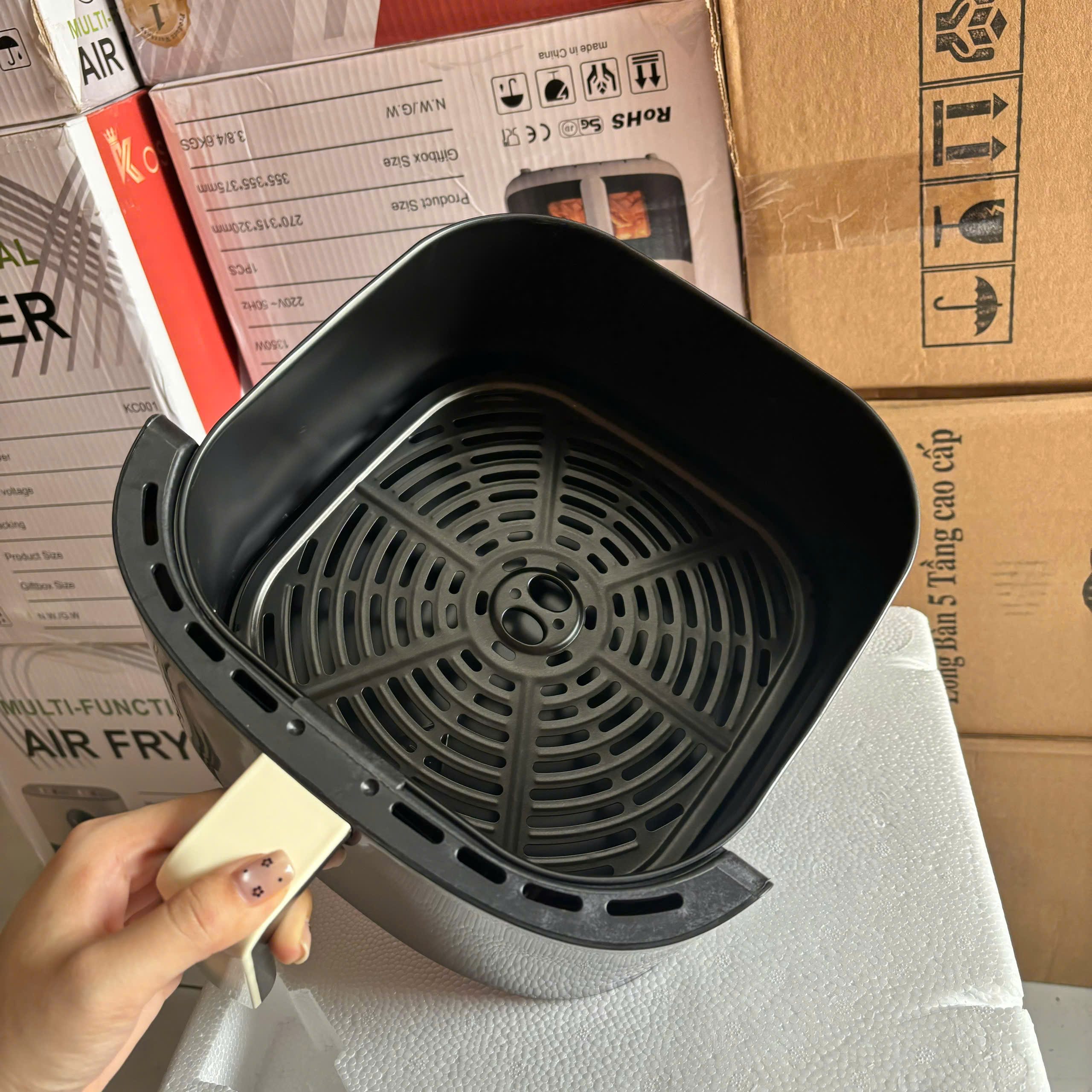 [1] Nồi Chiên Không Dầu KOSCORN 15L - Lồng Vuông