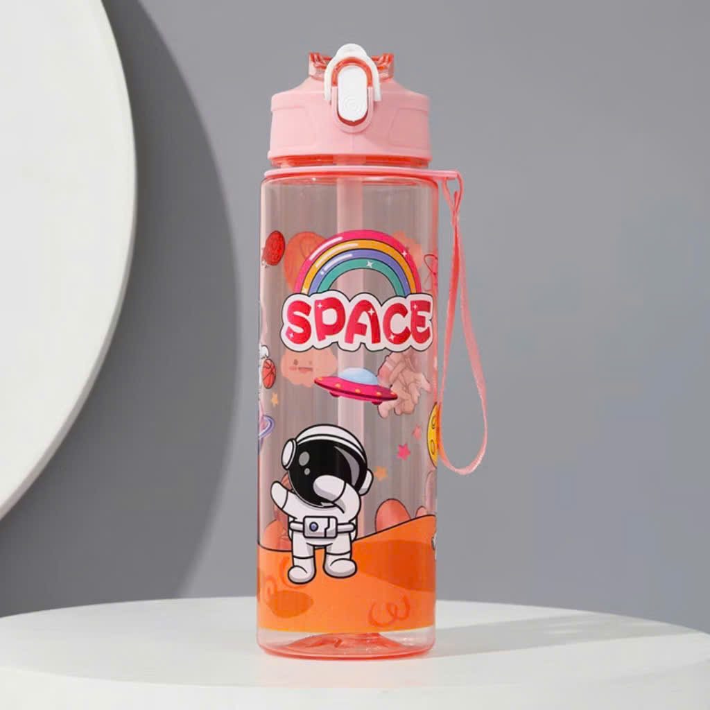 [100] Bình Nước Nhựa Phi Hành Gia Có Nắp Bật 750ml 036