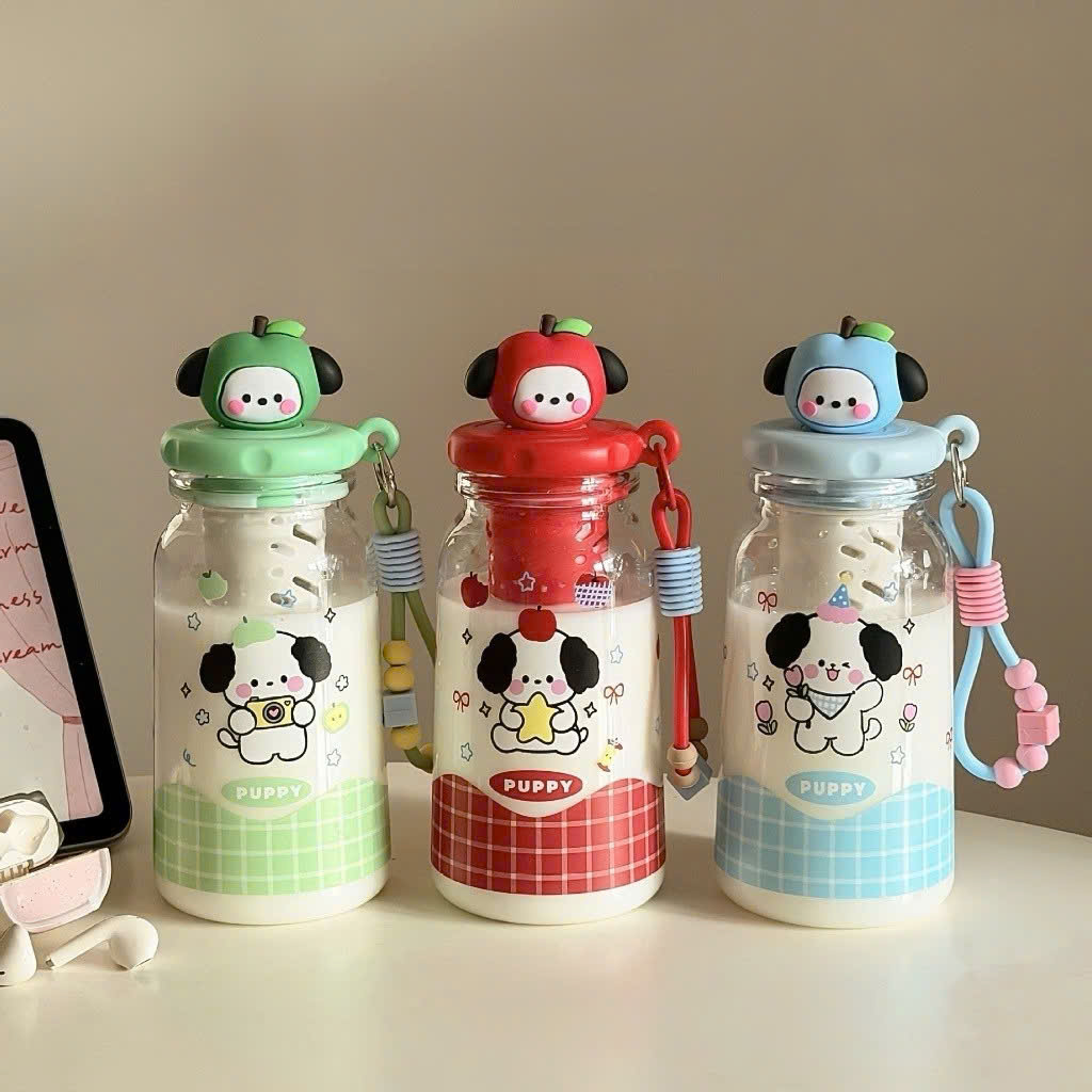 [100] Bình Nước Nhựa Có Dây Xách CHARM TÁO 500ml