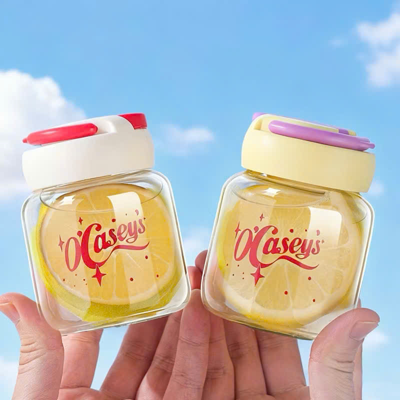 [100] Bình Thủy Tinh OCASEYS 200ml Có Ống Hút