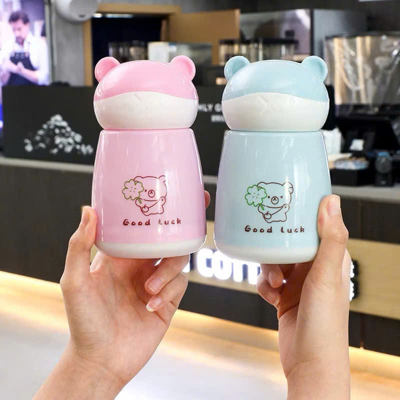 [100] Bình Thuỷ Tinh Tai Gấu GOODLUCK 320ml