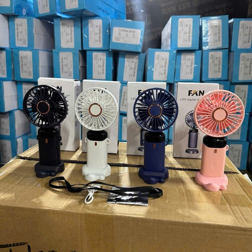 Quạt tích điện mini có đế kê điện thoại giá rẻ, bền đẹp