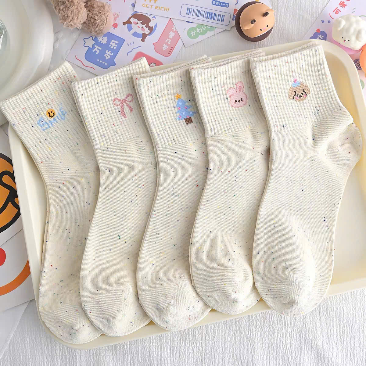 [100] Set 10 Đôi Tất MUỐI TIÊU Mix