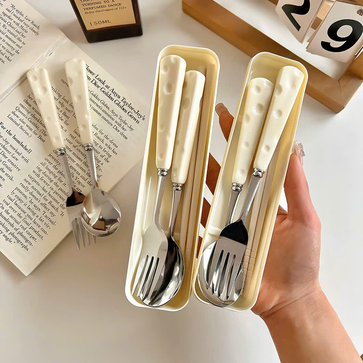 [100] Set 3 Muỗng Đũa Nĩa PHÔ MAI