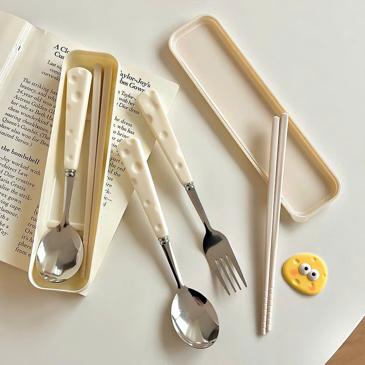 [100] Set 3 Muỗng Đũa Nĩa PHÔ MAI
