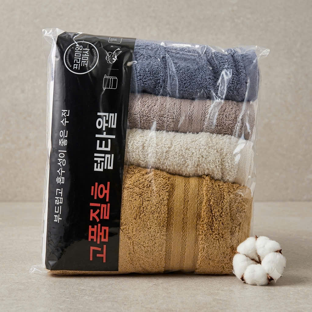 [100] Set 4 Khăn Mặt Vải Cotton Hàn Quốc