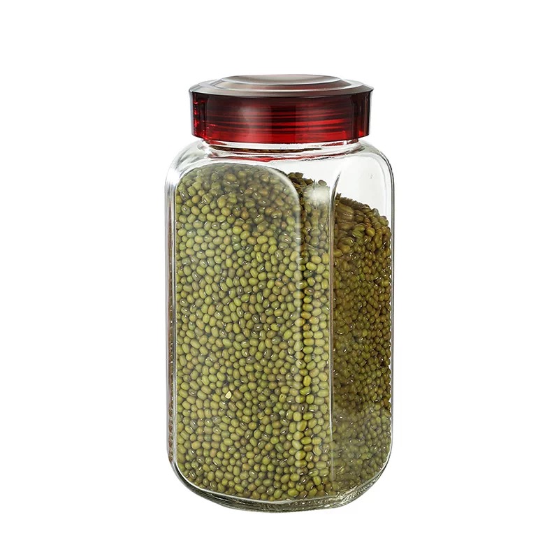 [12] Hủ Thủy Tinh Vuông Nắp Đỏ N620 1550ml (V)