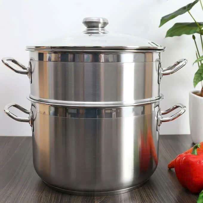 [12] Nồi Hấp Inox 2 Tầng Cách Thuỷ COOKING 28cm