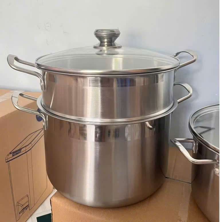 [12] Nồi Hấp Inox 2 Tầng Cách Thuỷ COOKING 28cm