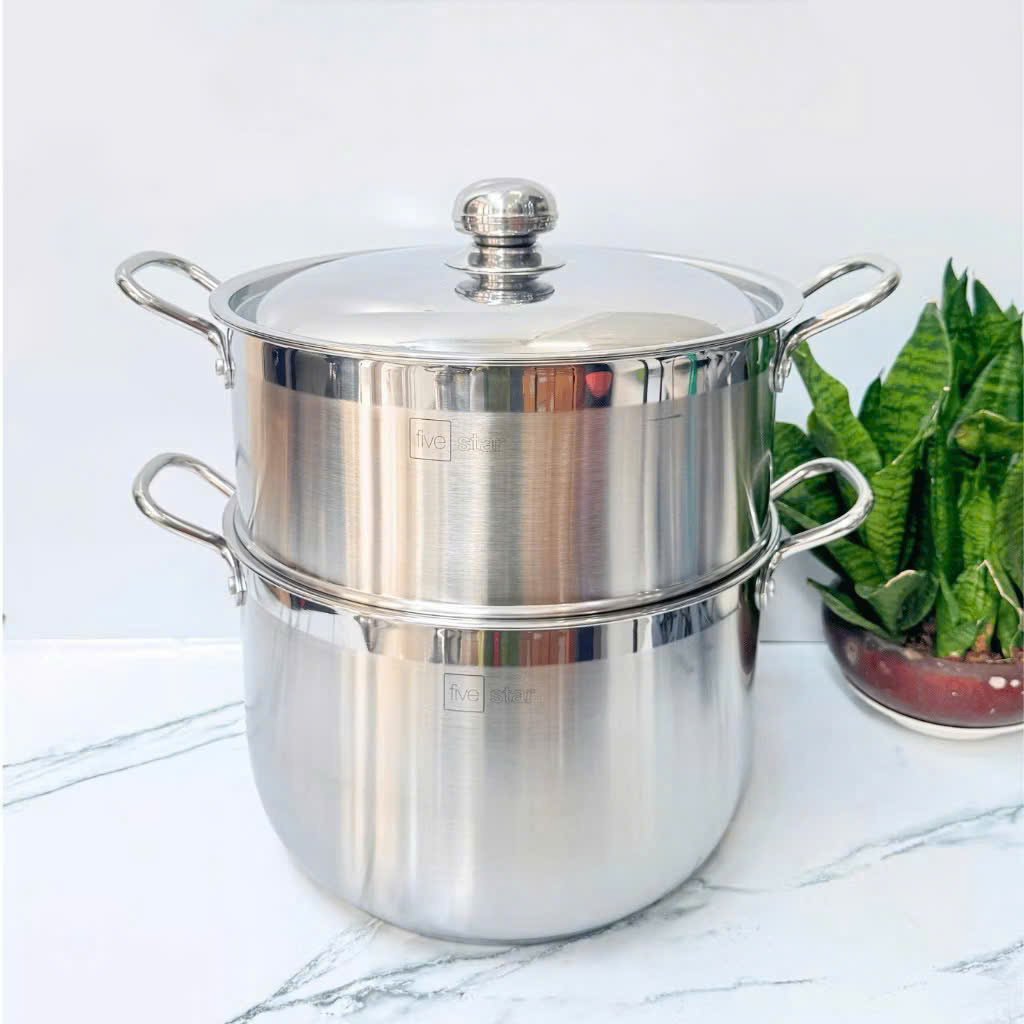 [12] Nồi Hấp Inox 2 Tầng Cách Thuỷ COOKING 28cm