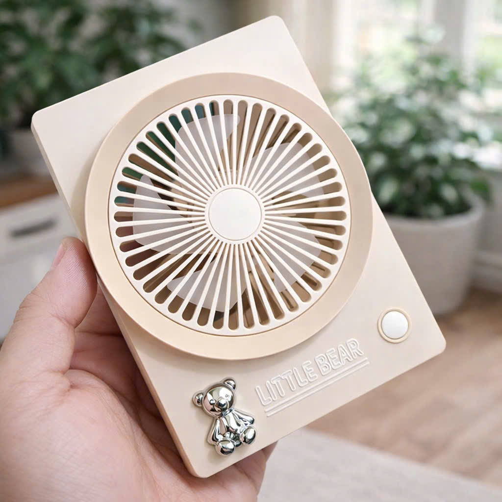 [120] Quạt Tích Điện Để Bàn Hình Mặt Cười YS2310B