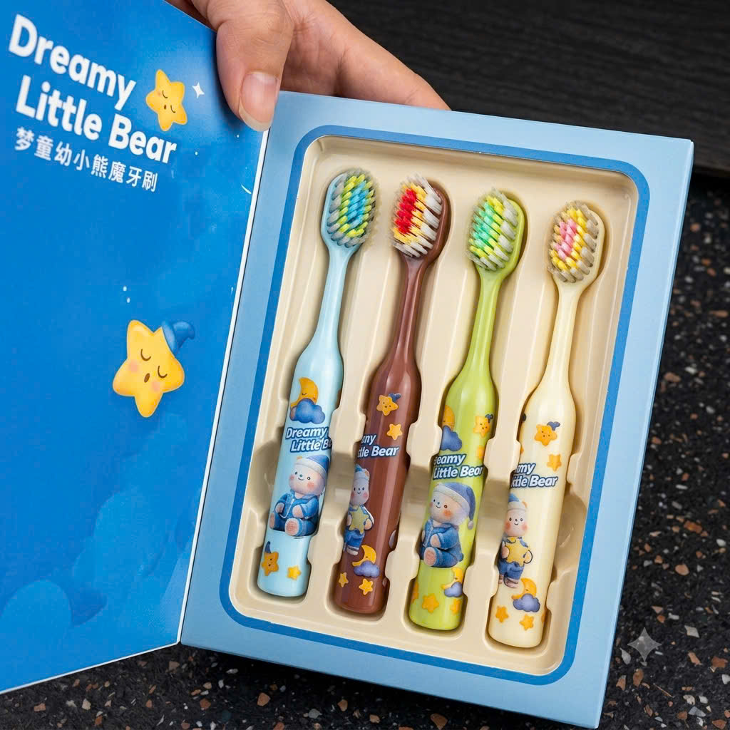 [120] Set 4 Bàn Chải Trẻ Em LITTLE BEAR