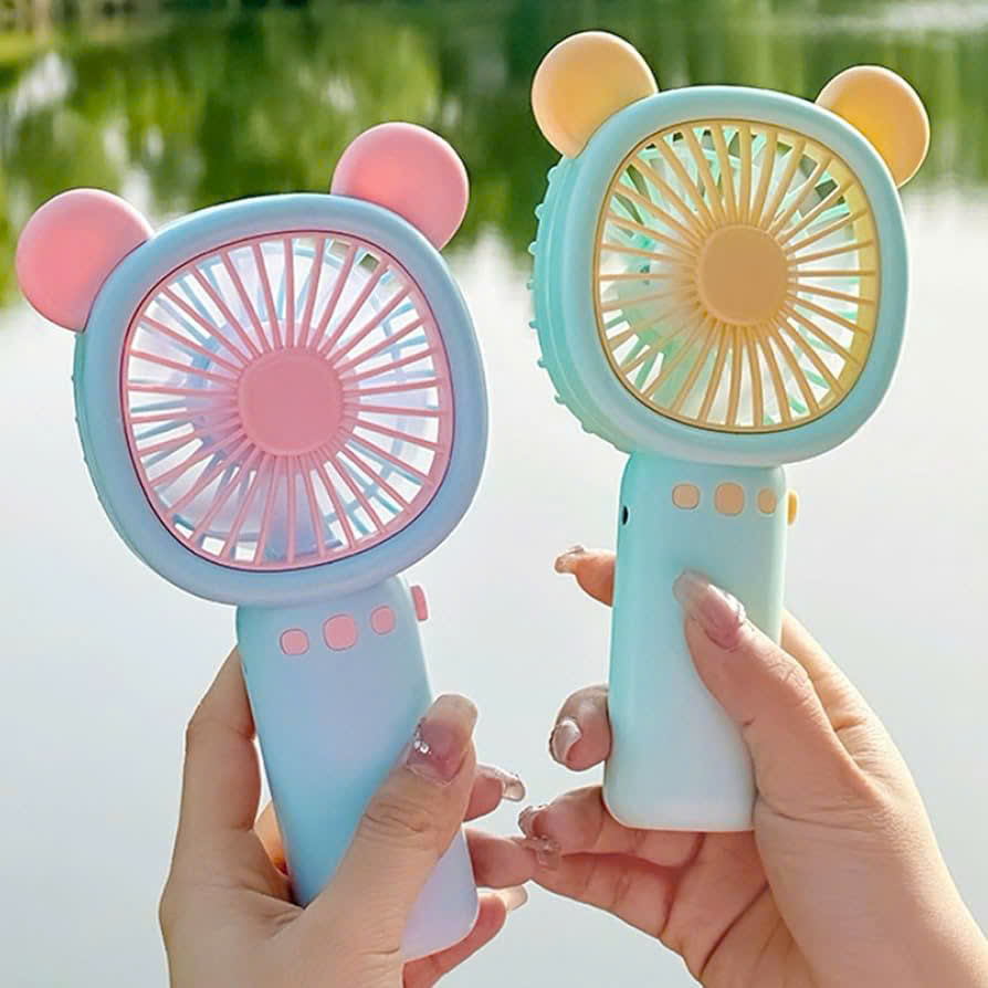 [144] Quạt Cầm Tay Màu Pastel Có 2 Lỗ Tai JL8858B