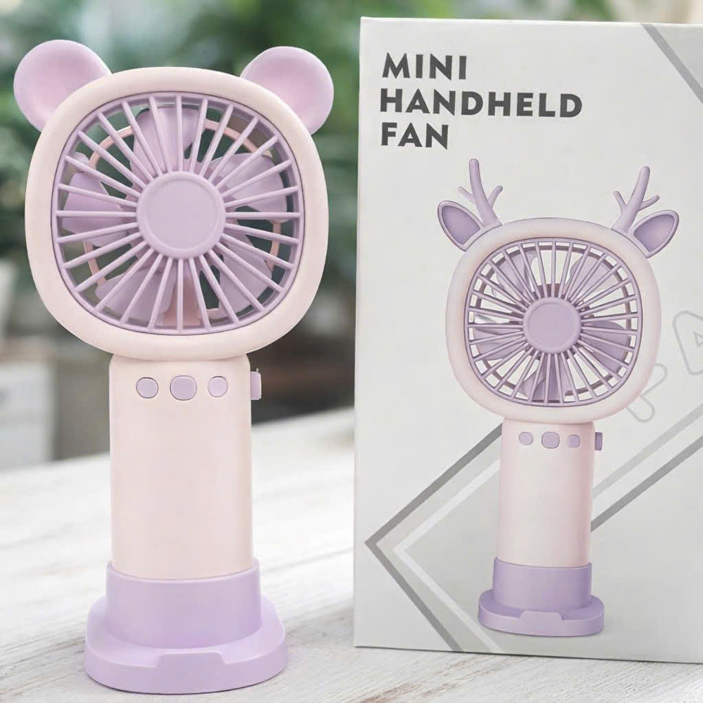 [144] Quạt Cầm Tay Màu Pastel Có 2 Lỗ Tai JL8858B