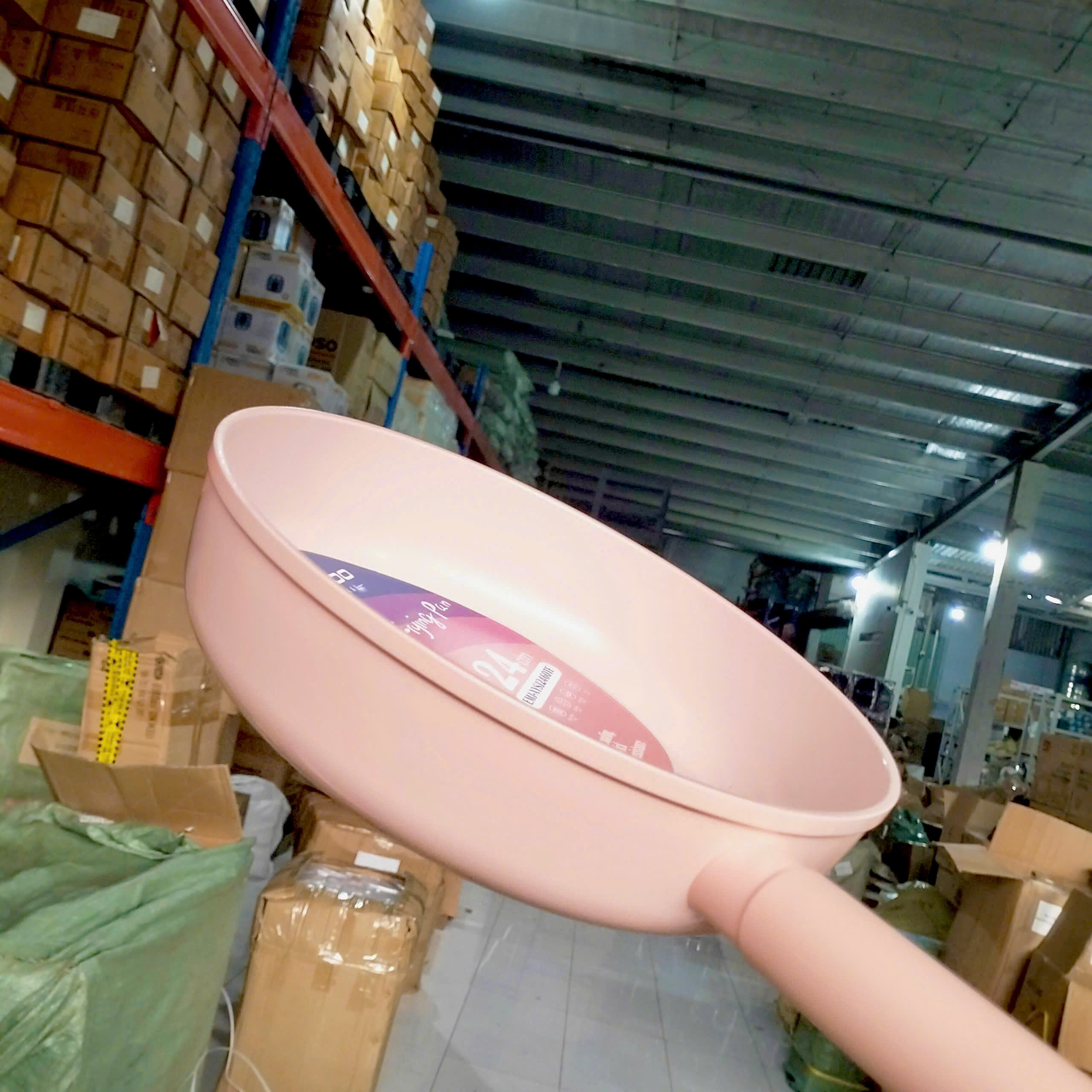 [20] Chảo Cạn Tráng Sứ EMOOJOO Hồng 24cm (V)