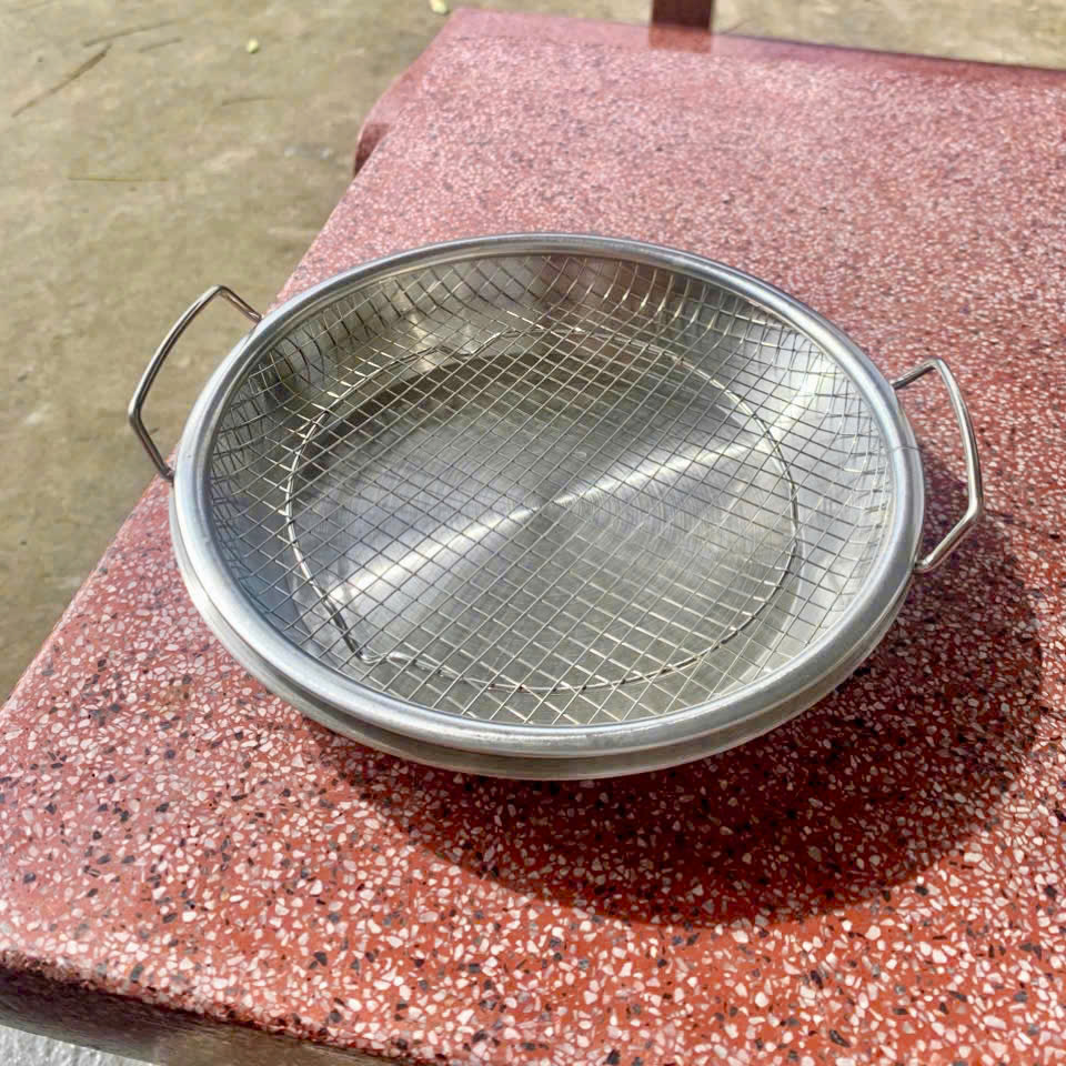 [200] Bộ Rổ Inox Kèm Lưới Lọc 20cm - DÀY