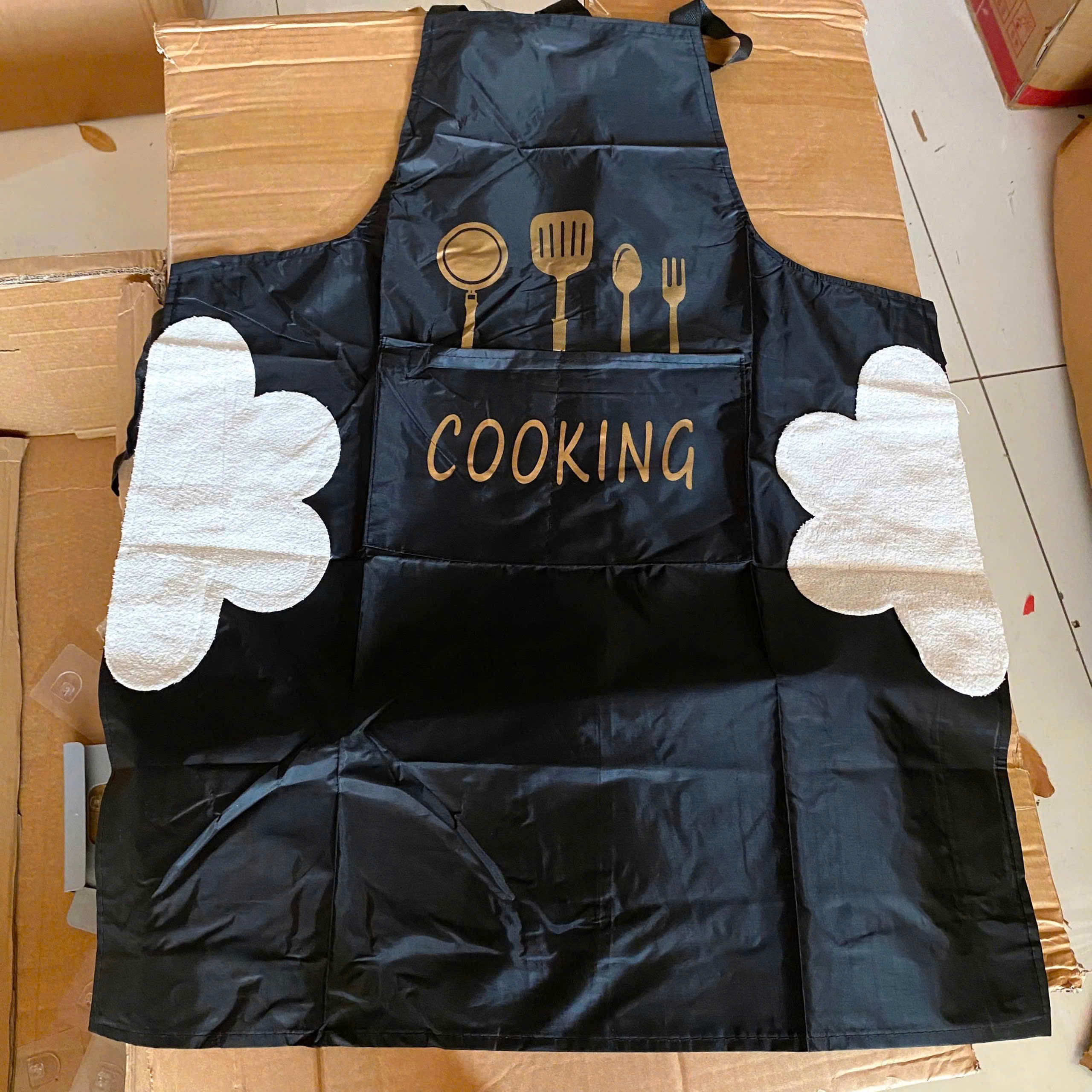 [200] Tạp Dề Nấu Ăn Cooking Có LAU TAY