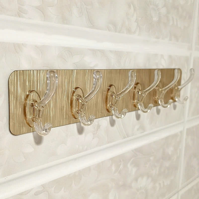 [220] Dính Tường Nhôm 6 Móc Nhựa