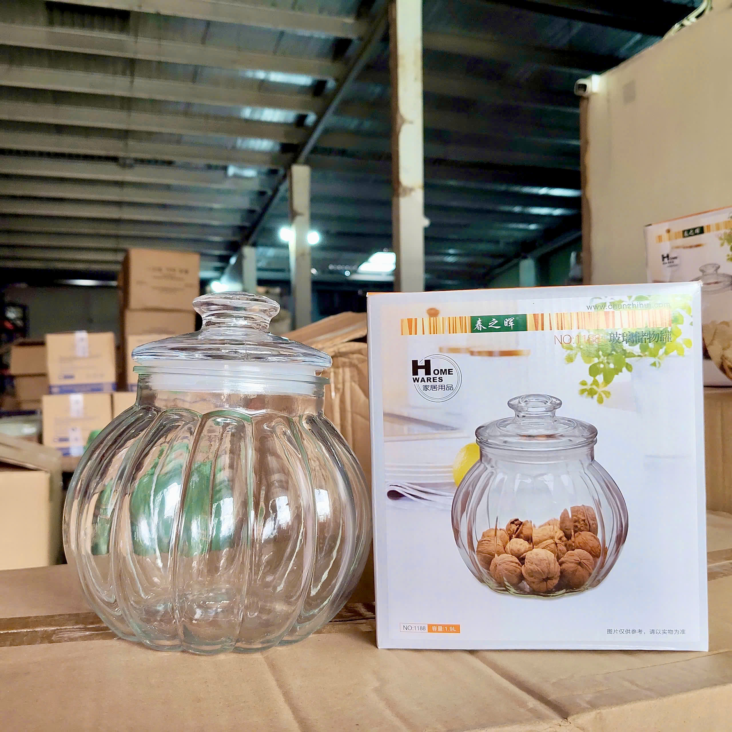 [24] Hũ Thủy Tinh Hình QỦA Bí 1900ml 1188