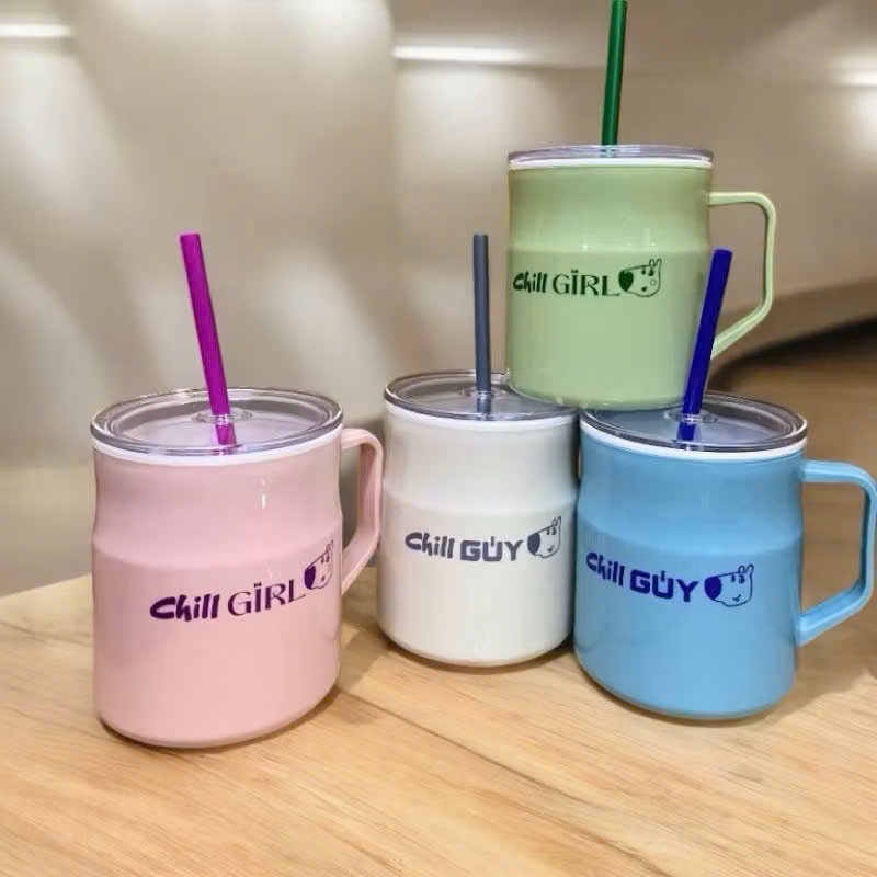 [24] Ly Nhựa Có Tay Cầm CHILL GIRL 700ml (V)