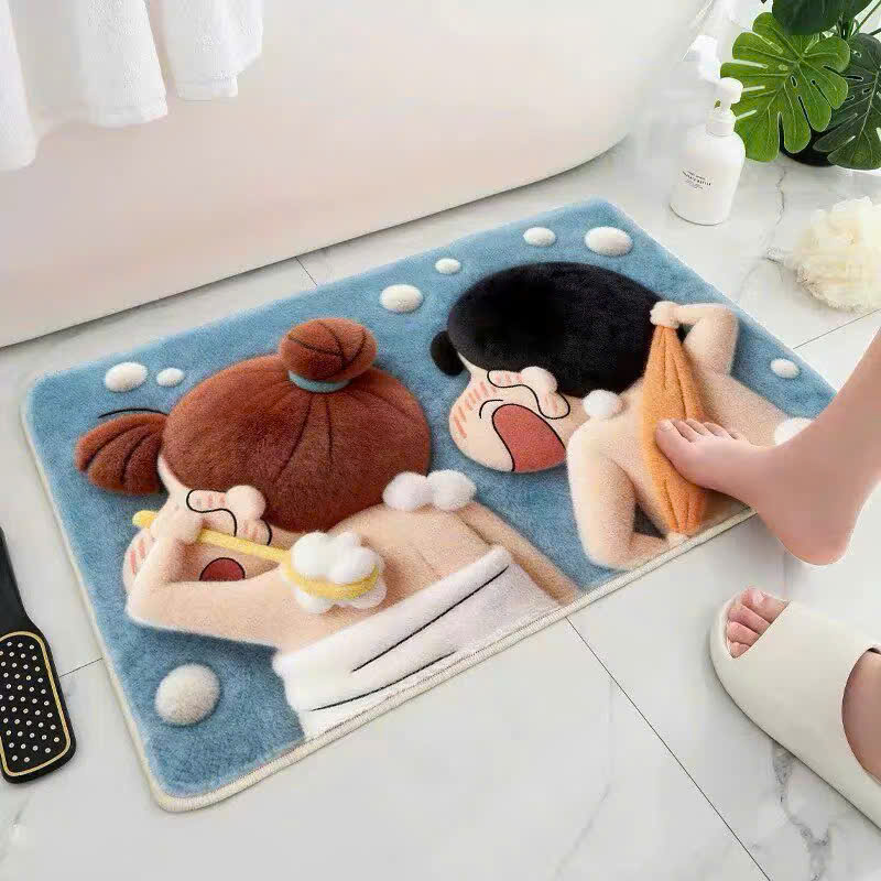 [250] Thảm Chân Lông Cừu Đế Nhựa BÉ SHIN