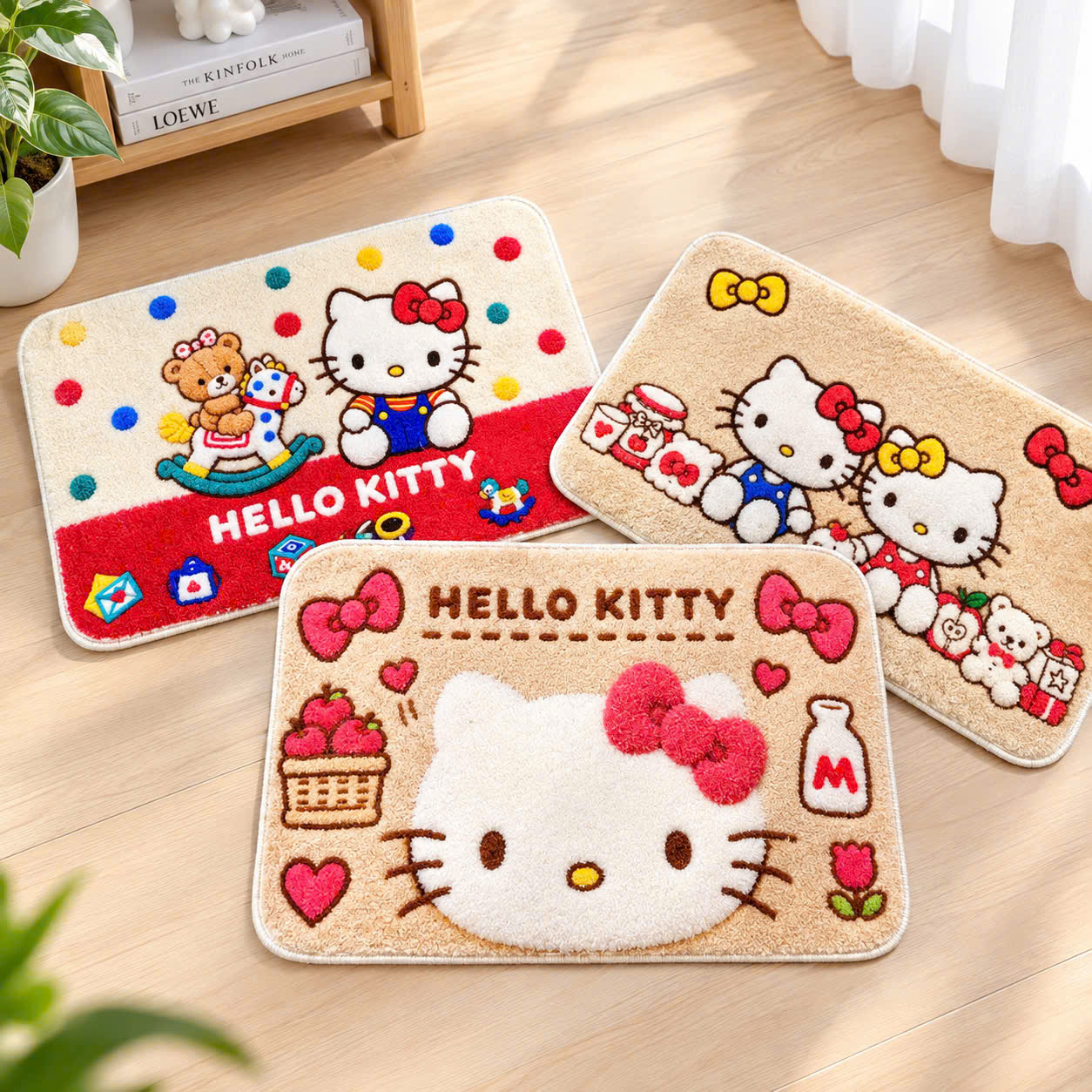 [250] Thảm Chân Lông Cừu Đế Nhựa HELLO