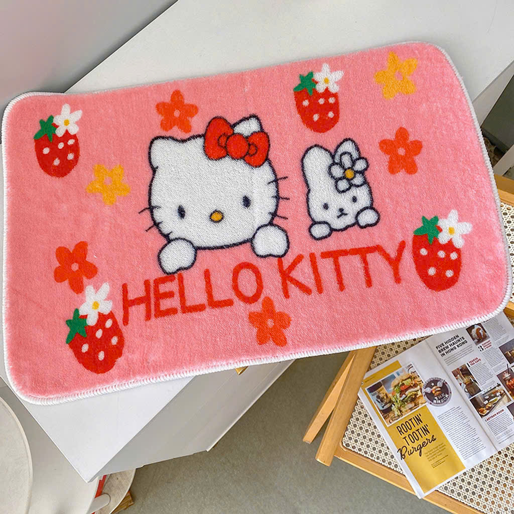 [250] Thảm Chân Lông Cừu Đế Nhựa HELLO