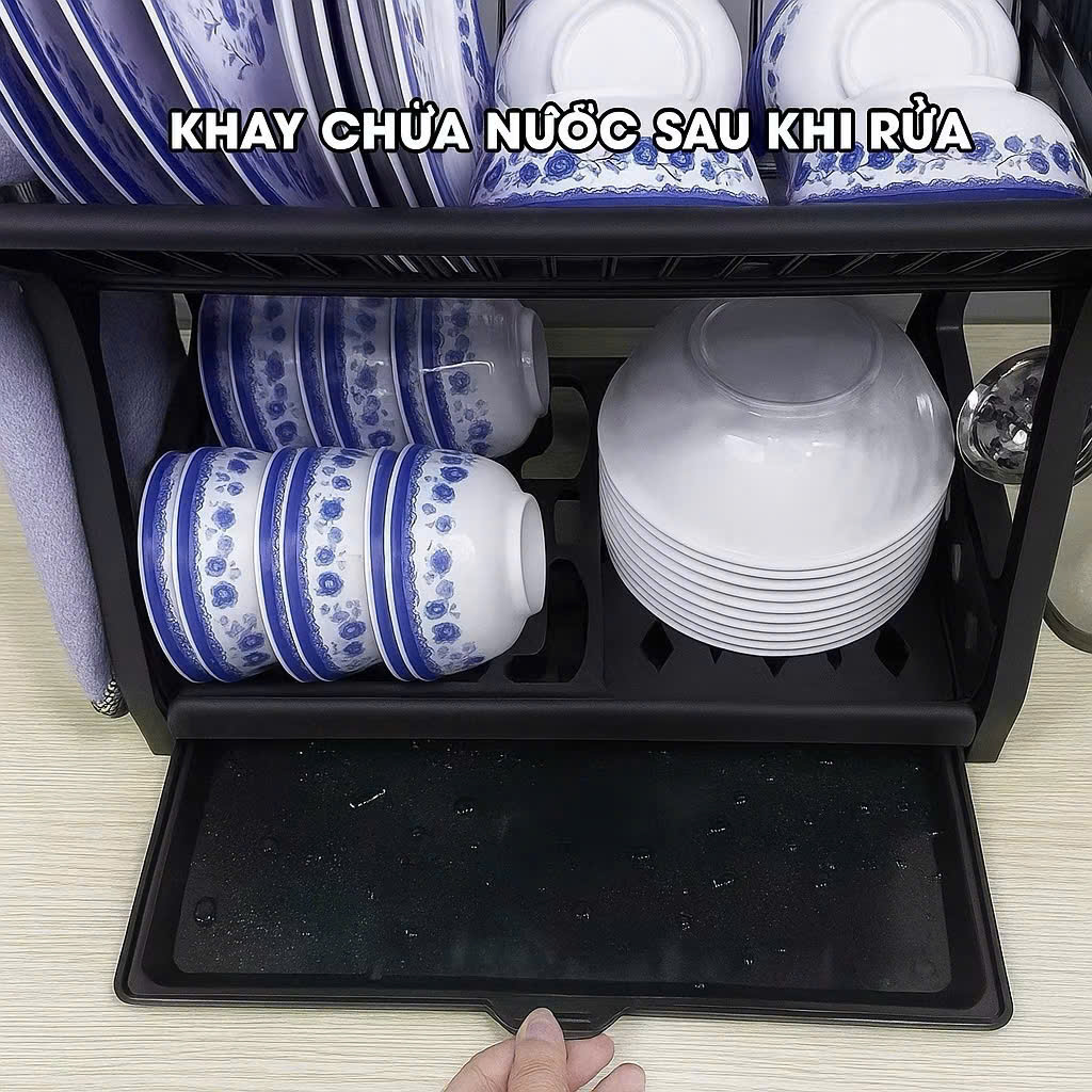 [26] Kệ Nhựa Úp Chén Khung INOX (FV)