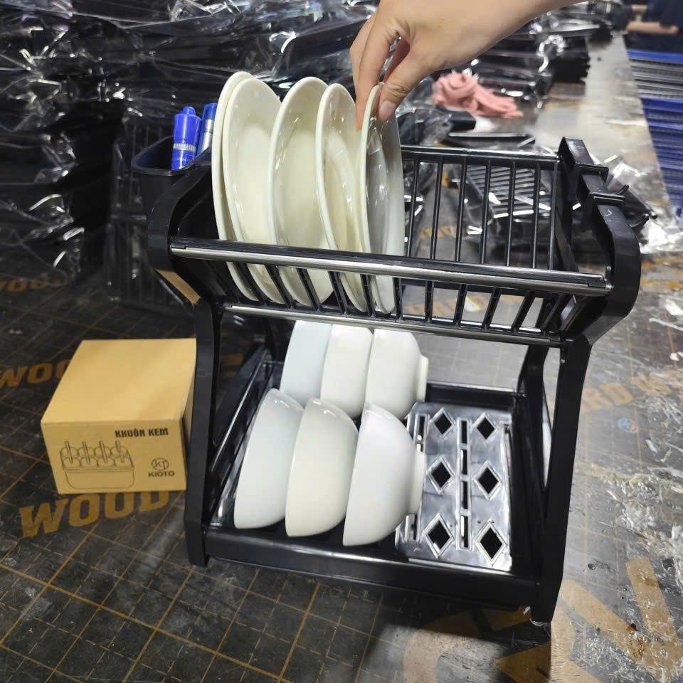[26] Kệ Nhựa Úp Chén Khung INOX (FV)