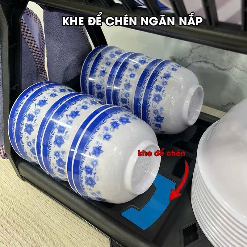 [26] Kệ Nhựa Úp Chén Khung INOX (FV)
