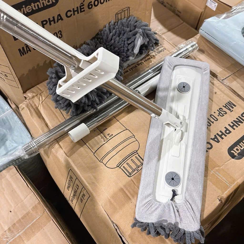 [30] Cây Lau Nhà Vắt Phẳng Micro Fiber 2 Miếng Thay